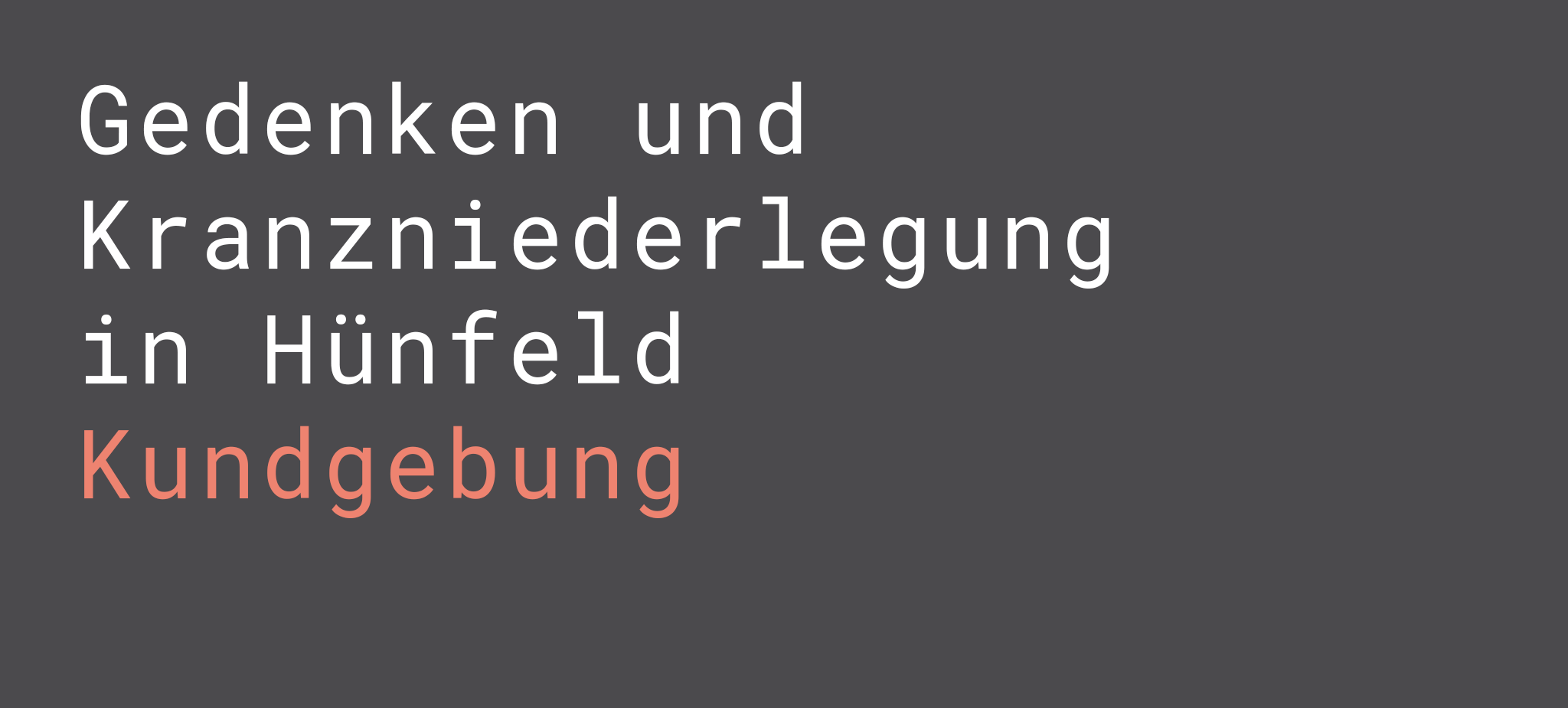 Gedenken und Kranzniederlegung in Hünfeld (Kundgebung)